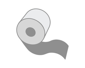 Toilet paper roll or tube icon design, template for wc. Bathroom hygiene icons, kitchen cleaning towel. Blank soft scroll product.