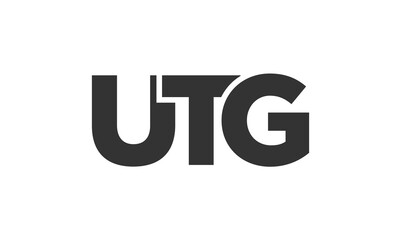 UTG logo design template with strong and modern bold text. Initial based vector logotype featuring simple and minimal typography. Trendy company identity.