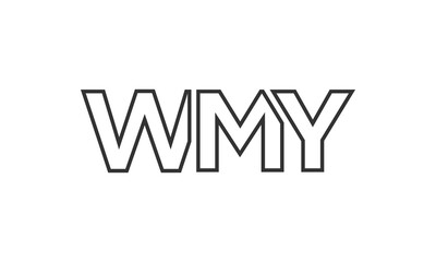 WMY logo design template with strong and modern bold text. Initial based vector logotype featuring simple and minimal typography. Trendy company identity.