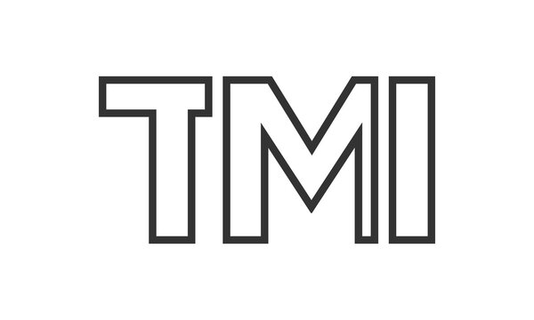TMI logo design template with strong and modern bold text. Initial based vector logotype featuring simple and minimal typography. Trendy company identity.