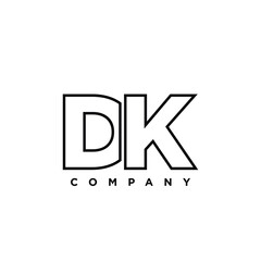 Letter D and K, DK logo design template. Minimal monogram initial based logotype.