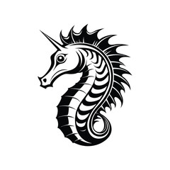 Seahorse Silhouette Vector Illustration