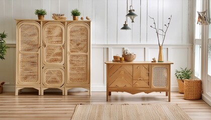 Style cabinet wood interior decorative vintage furniture home house wall wooden room white design 