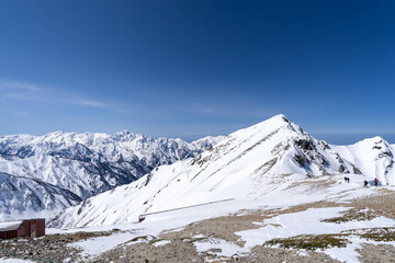 Fototapeta premium 厳冬期の唐松岳山頂