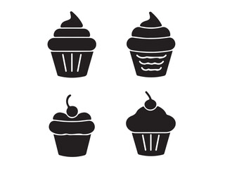 Hand drawn cupcake silhouette