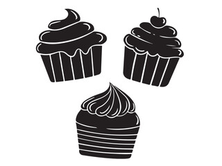 Hand drawn cupcake silhouette