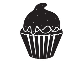 Hand drawn cupcake silhouette