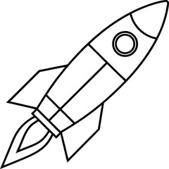 Rocket start up line icon