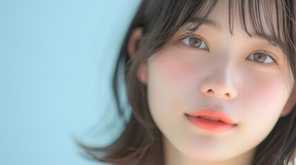 Naklejka premium ブログやホームページに使える清楚で美しい女性と背景