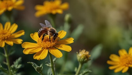 bee on yellow flower
