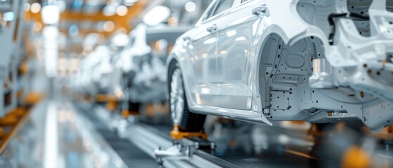 Fototapeta premium Quality Control Technicians Observing Precision in Car Wheel Production Process