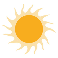 A bright yellow sun with radiating rays