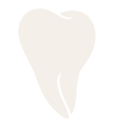 A white tooth-shaped object against a plain white background