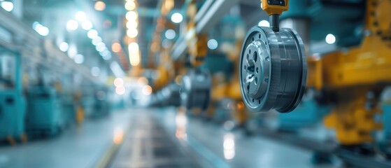 Fototapeta premium Skilled Technicians Balancing Car Wheels with High-Precision Tools