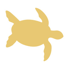 A yellow sea turtle silhouette