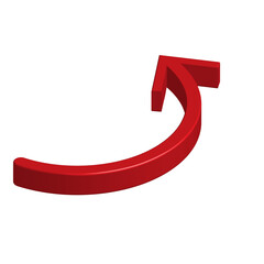 Realistic 3d icon red arrow direction symbol design for element