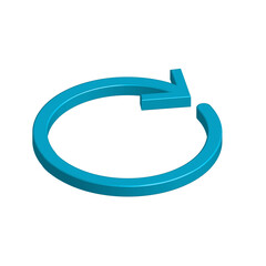 Realistic 3d icon blue arrow direction symbol design for element