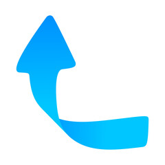 Realistic 3d icon blue arrow direction symbol design for element