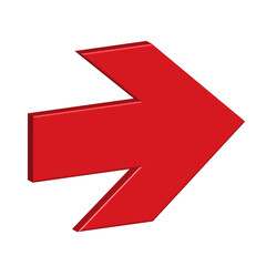 Realistic 3d icon red arrow direction symbol design for element