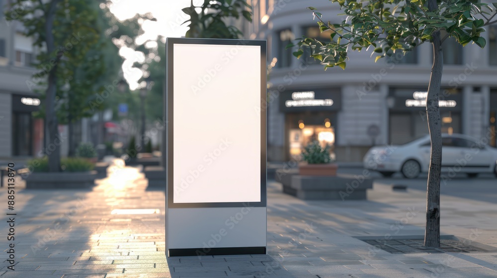 Poster display blank clean screen or signboard mockup for offers or advertisement in public area - generati