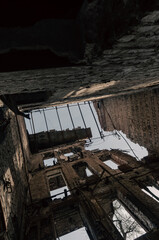 destroyed building in a city lost in the war in Ukraine