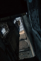 destroyed building in a city lost in the war in Ukraine