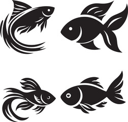 fish silhouette, fish icon, fish vector, 