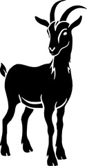 Goat silhoutte. Tahr silhoutte. Vector.