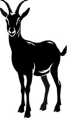 Goat silhoutte. Tahr silhoutte. Vector.