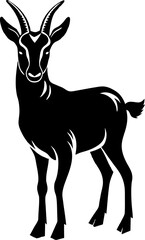 Goat silhoutte. Tahr silhoutte. Vector.