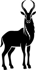 Goat silhoutte. Tahr silhoutte. Vector.