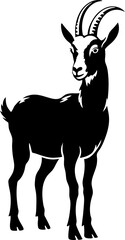 Goat silhoutte. Tahr silhoutte. Vector.
