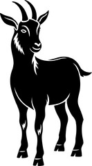 Goat silhoutte. Tahr silhoutte. Vector.