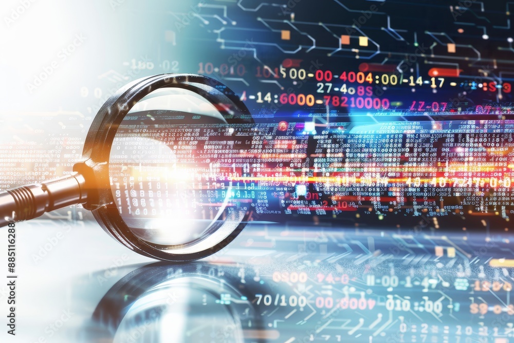 Poster Uncovering Digital Truths: Magnifying Glass Analyzing Complex Data Codes