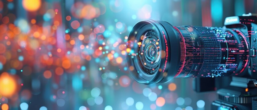 Advanced Technology - Close-up of Camera Lens Capturing High-Quality Footage