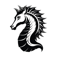 Seahorse Silhouette Vector Illustration