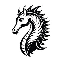 Seahorse Silhouette Vector Illustration