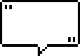 8bit retro game pixel speech bubble balloon with quotation marks, icon sticker memo keyword planner text box banner, flat png isolated transparent element design