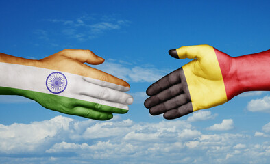 Belgium and India country handshaking