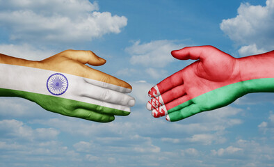 Belarus and India country handshaking