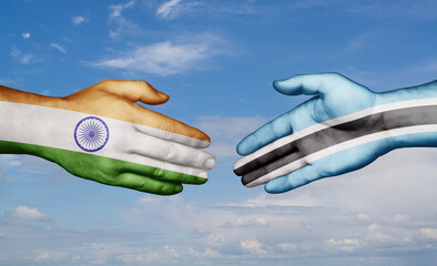 Botswana and India country handshaking