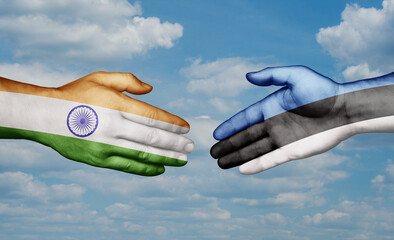 Estonia and India country handshaking