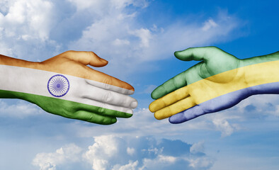 Gabon and India country handshaking