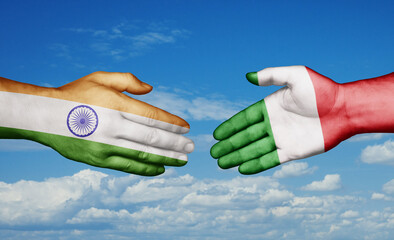 Italy and India country handshaking