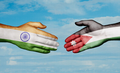 Jordan and India country handshaking