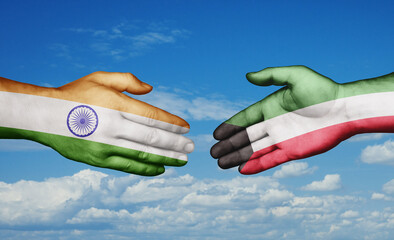 Kuwait and India country handshaking
