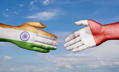 Malta and India country handshaking