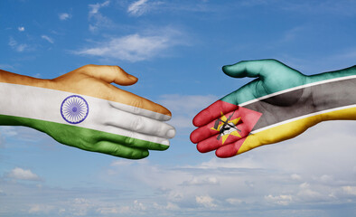 Mozambique and India country handshaking