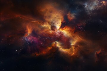 Obraz premium Сolorful nebula, with swirling clouds of gas