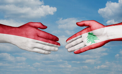 Lebanon and Indonesia country handshaking